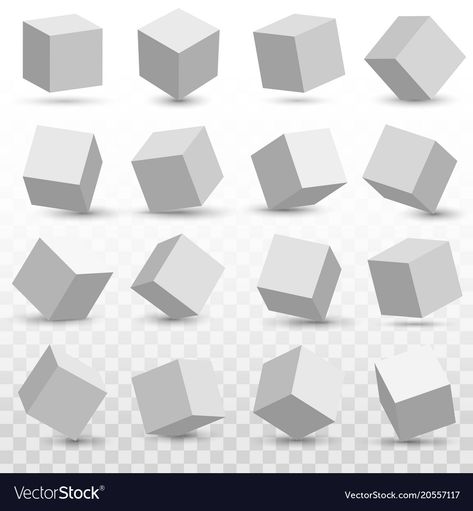 3d Cube Art, Cube Design Art, Cube Reference, 3d Cube Drawing, Cube Draw, 3d Cube Design, Perspective Illustration, Cube Model, Model Icons