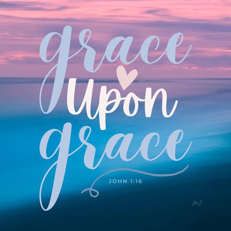 Says Grace Upon Grace  
John 1:16 
With clouds in the sky in the background. Grace Upon Grace Verse, Grace Upon Grace Tattoo, Grace Verses, Grace Quote, John 1 16, Grow Your Faith, Christian Iphone Wallpaper, Grace Upon Grace, Grace Quotes