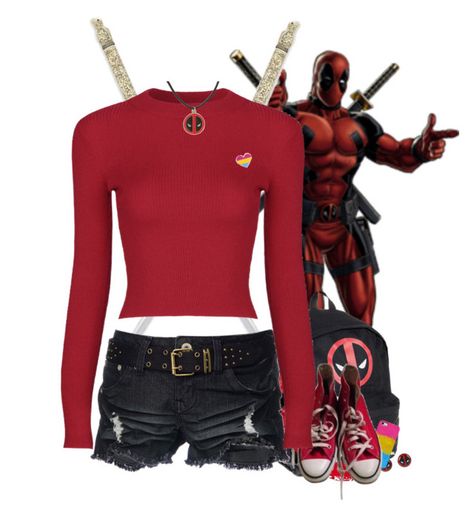 Deadpool Outfit Woman, Deadpool Outfit Ideas, Marvel Outfits Woman, Deadpool Inspired Outfit, Deadpool Outfit, Deadpool Costume, Movie Inspired Outfits, Super Hero Outfits, Superhero Villains