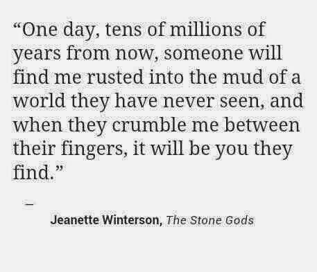 "One day, tens of millions of years from now, someone will find me rusted into the mud of a world they have never seen, and when they crumble me between their fingers, it will be you they find.  - Jeanette Winterson, The Stone Gods Jeannette Winterson, Sylvia Plath Quotes, Jeanette Winterson, Prose Poetry, Hello My Love, Lovers Quotes, Writing Poetry, Literary Quotes, Love Mom