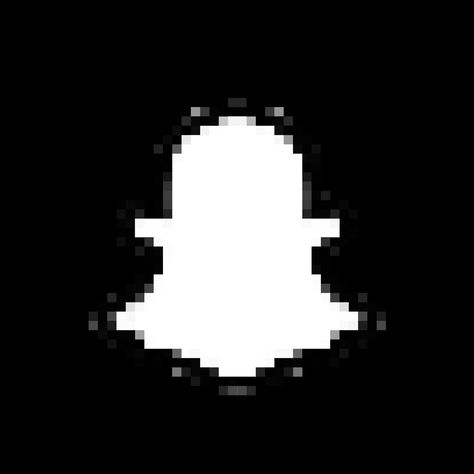 Snapchat Pixel Icon, Pixelated App Icons, Snapchat Widget, Pixel App Icons, Snapchat Logo, Snapchat Icon, Black App, Pixel Phone, Phone Art