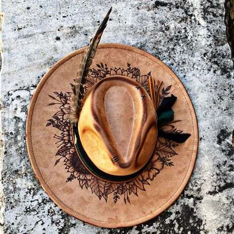 Texas Wildflowers| Hand Burned Western Style Women’s Rancher Extra Wide Brim Cowgirl Made to Order Customizable Hat by TheVelvetFoxHatCo on Etsy Burned Cowboy Hats, Cowboy Hat Women, Western Hats For Women, Cowboy Hats Women, Texas Wildflowers, Fox Hat, Hand Burn, Hat Women, Cowgirl Style