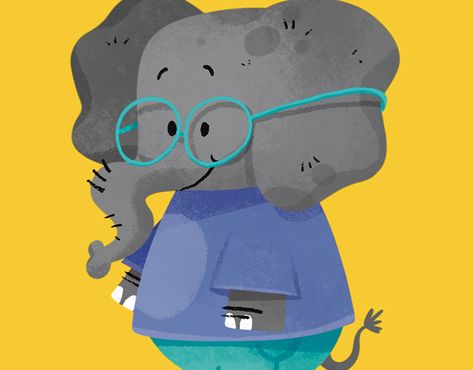 Some Cute Things Character Design Graphic, Cute Elephant Cartoon, Elephant Cartoon, Elephant Artwork, Book Illustration Design, Illustration Art Kids, Elephant Illustration, Cartoon Elephant, Cute Animal Illustration