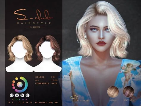 Short Hair Highlights, Hair Sketch, Sims 4 Gameplay, Natural Highlights, Sims Games, Club Hairstyles, Sims4 Clothes, Sims 4 Cc Packs, Sims Hair