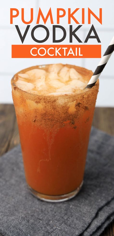 Pumpkin Cocktails Vodka, Pumpkin Vodka Recipes, Pumpkin Cocktail Recipes, Pumpkin Cocktails, Cocktails With Vodka, Pumpkin Drink Recipes, Vodka Drinks Easy, Vodka Recipes Drinks, Thanksgiving Cocktail