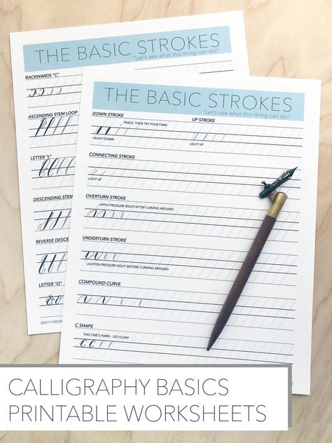 Free Basics worksheets — Crooked Calligraphy Calligraphy Worksheets Printable Free, Calligraphy Worksheets Free, Calligraphy Worksheets, Calligraphy Templates, Calligraphy Printables, Cool Handwriting Fonts, Free Calligraphy, Calligraphy Worksheet, Hand Lettering For Beginners