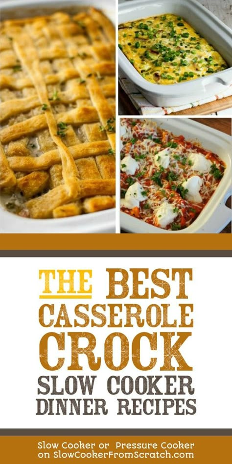 Have you discovered the new slow cooker that's shaped like a casserole dish? You can make a casserole in a few hours in the Crock-Pot Casserole Crock Slow Cooker, and no need to watch the oven! Here's a great collection of The BEST Casserole Crock Slow Cooker Dinner Recipes; enjoy! [featured on Slow Cooker or Pressure Cooker] #SlowCookerorPressureCooker #SlowCookerCasseroles #CasseroleCrockDinners Layered Crockpot Meals, Casserole Crockpot Recipes Dinners, Casserole Recipes In Crockpot, Crockpot Casseroles Dinner, Slow Cooker Casserole Recipes Healthy, Slow Cooker Casseroles, 9x13 Crockpot Recipes, Casserole Crock Pot Recipes, Crockpot Casserole Recipes Vegetarian