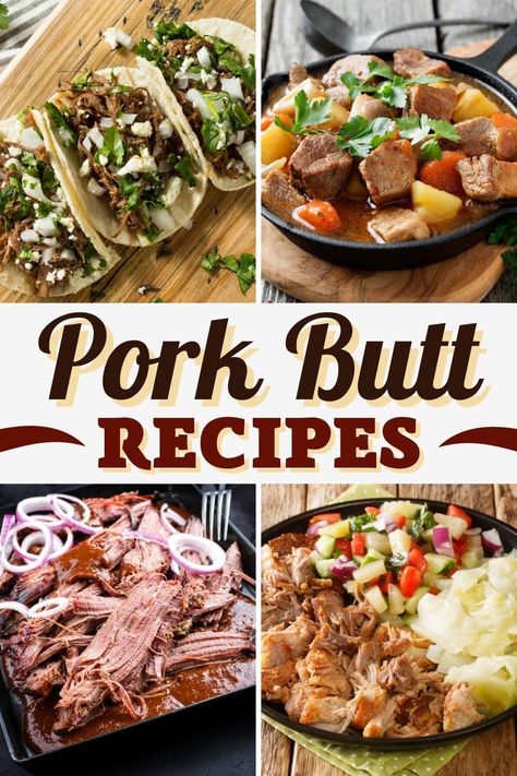 If you're a fan of juicy, tender, melt-in-your-mouth meat, you'll want to bookmark these pork butt recipes. One bite, and you'll go weak in the knees! Recipes Using Pork, Pork Crockpot Recipes, Pork Roast Recipes, Pork Stew, Smoked Pulled Pork, Crockpot Pork, Weak In The Knees, Easy Pork, Smoked Pork