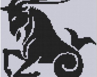 Zodiac Crafts, Graph Patterns, Pixel Art Grid, Hand Embroidery Projects, Pixel Pattern, Crochet Cross, Pattern Store, Cross Stitch Fabric, Zodiac Capricorn