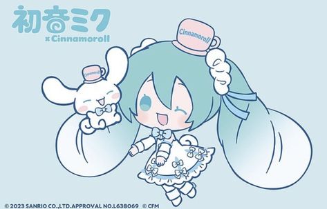 Miku X Cinnamoroll, Miku Hatsune Chibi, Castlevania Wallpaper, Sanrio Wallpaper, Hello Kitty Iphone Wallpaper, Hello Kitty Items, Cute Little Drawings, 영감을 주는 캐릭터, Sanrio Characters