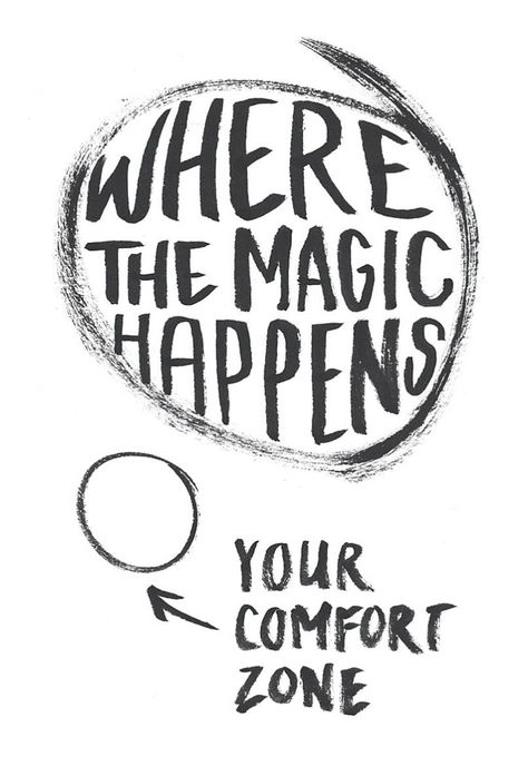 Where the magic happens, out of your comfort zone! Inspiring quotes :) Comfort Zone Quotes, Classroom Boards, Where The Magic Happens, Out Of Your Comfort Zone, Note To Self, Inspiring Quotes, Comfort Zone, Daily Inspiration, Happy Places