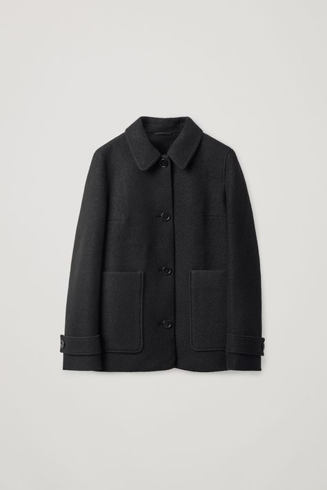 COS | Boiled wool jacket Cos Jacket, Boiled Wool Jacket, Led Fashion, Wool Coat Women, Outwear Women, Boiled Wool, Fashion Tips For Women, Winter Coats Women, Women's Coats & Jackets