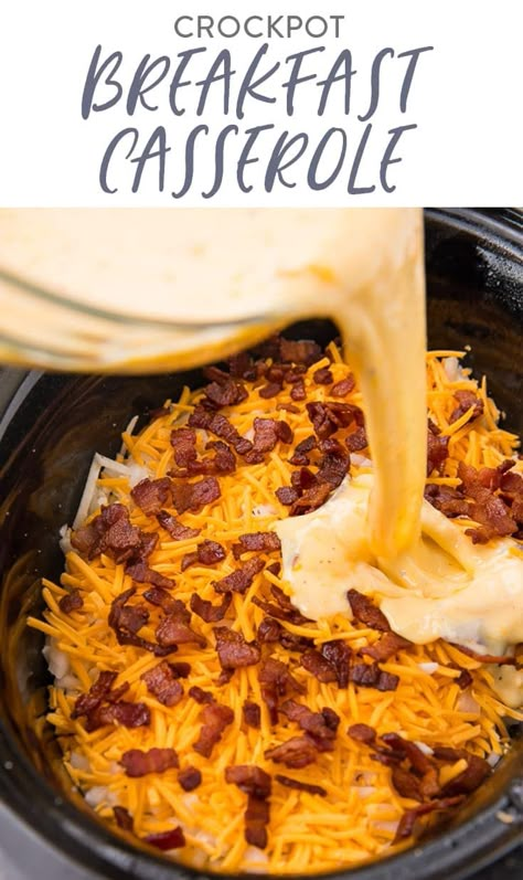 Breakfast Casserole Ideas, Hashbrown Potatoes, Breakfast Crockpot, Casserole Ideas, Easy Breakfast Casserole Recipes, Breakfast Christmas, Crockpot Breakfast Casserole, Breakfast Crockpot Recipes, Slow Cooker Breakfast