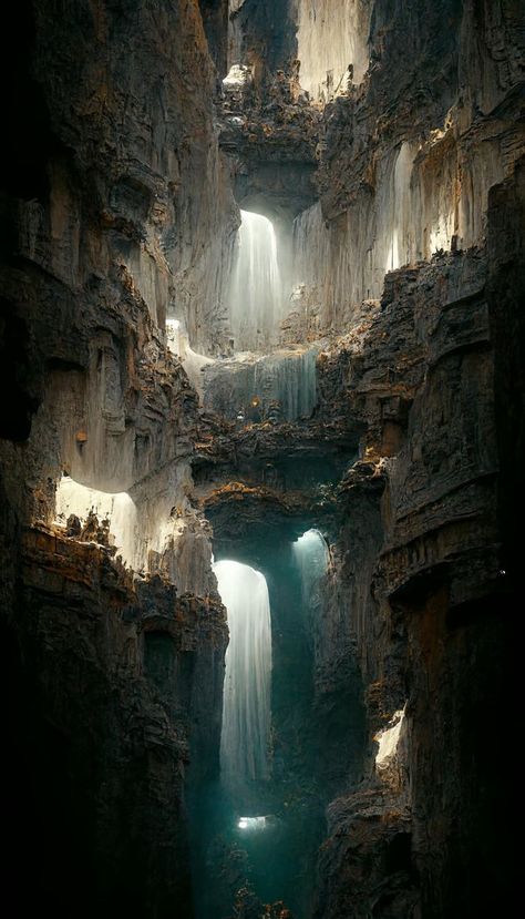 Cavern City, Dwarven City, Invisible Cities, Underground Cities, Fantasy City, Fantasy Setting, Fantasy Places, Fantasy Art Landscapes, True Art