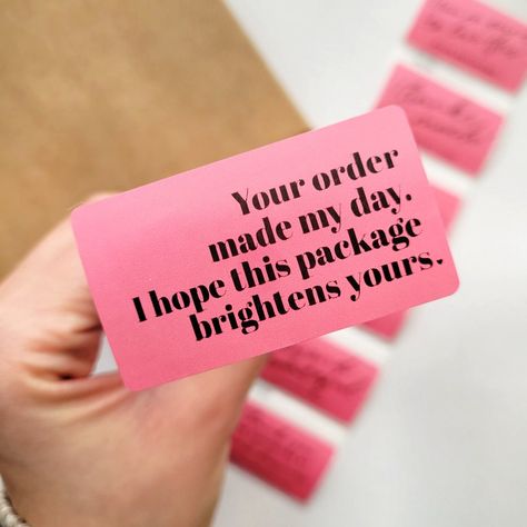 "Your Order Made My Day and I Hope This Package Brightens Yours"  Vibrant stickers to show your appreciation and add a pop of colour to your packages.  Perfect for small businesses! ABOUT THESE STICKERS:  + Colour Options: Gauva Pink or Sky Blue + Style: Rectangle with rounded corners + Measurements: 2.25 inches x 1.25 inches + Durable thermal printed label with strong adhesive back  Shop our other stationery products here:  www.etsy.com/shop/paperbirchart Stay connected with us @paperbirchart o Small Business Introduction Post, Small Business Pop Up, Business Sticker Ideas, Orders Packaging, Small Business Shipping, Stickers Small Business, Fragrance Advertising, Small Business Marketing Plan, Etsy Packaging