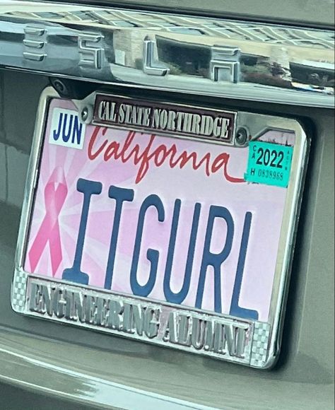 Girly License Plate Ideas, Custom Car Plates, License Plate Ideas, Plate Ideas, Girly Car Accessories, Car Deco, Girly Car, Car Plates, Malibu Barbie