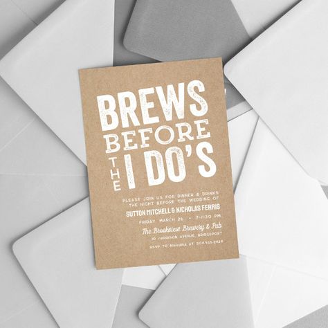 Brews before I Do's brewery rehearsal dinner Invitation Brewery Rehearsal Dinner Decorations, Brewery Rehearsal Dinner, Brews Before I Dos, Bbq Rehearsal Dinner, Invitation Engagement, Bachelor Party Invitations, Wedding Announcement Cards, Dinner Invitation Template, Dinner Party Invitations