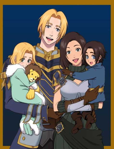 Family portrait of Anduin Wrynn and Taelia Fordragon. Their children are my OC (Eleonor and Valerian). Retrato familiar de Anduin Wrynn y Taelia Fordragon. Sus hijos son mis OC (Eleonor y Valerian). La verdad me encanto como quedó la comisión. Son tan lindos ^^ la nena es hermosa y el nene parece un mini Varian :D #anduin #anduinwrynn #taelia #taeliafordragon #taeduin #warcraft #worldofwarcraft #wow #blizzard #blizzardentertainment Anduin Wrynn Fanart, Warcraft Fanart, Anduin Wrynn, Warcraft Iii, Persona Anime, The Oc, My Oc, I Love Anime, Read Image