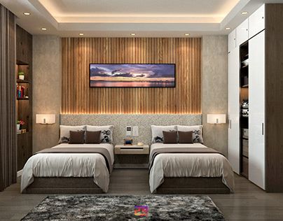 Check out new work on my @Behance profile: "Modern Bedroom (Double)" http://be.net/gallery/99698587/Modern-Bedroom-%28Double%29 2 Single Bed In One Room Ideas, 2 Single Bed Bedroom Ideas Modern, Double Bed Rooms Ideas, 2 Single Beds In One Room Ideas, Single Room Interior Design, 2 Double Beds In One Room, 2 Single Bed Bedroom, 2 Single Bed Bedroom Ideas, Double Bedroom Ideas