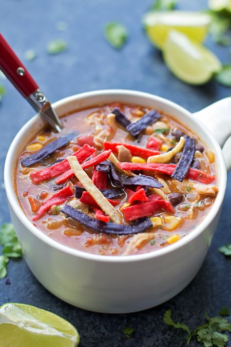 Chicken Tortilla Soup Recipe Tortilla Soup Dairy Free, Dairy Free Chicken Tortilla Soup, Chicken Tortilla Soup Dairy Free, Soup Dairy Free Gluten Free, Soup Dairy Free, Quick Soup, Chicken Tortillas Soups Recipe, Tortilla Soup Recipe, Gluten Free Lunch