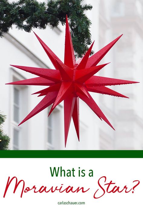 What is a Moravian star and how is it made? #moravianstar #bethlehemstar #christmas #holiday #decoration #lantern #star #germanstar How To Make A Moravian Star, Moravian Star Diy, Diy Moravian Star, Moravian Star Pattern, Christmas Tree Reference, Moravian Star Light, Tree Reference, Ornaments Gift Ideas, North Carolina Attractions