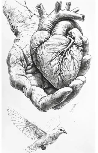 ↑↑↑ Larger size on website 🔸 The image is a pencil drawing of a hand holding a human heart. The heart is detailed with veins and  🔸 From Midjourney AI Image Holding Heart Drawing, Drawing Of A Hand, Sustainable Alternatives, A Human Heart, Hands Holding Heart, Makeup Travel Bag, Leather Cosmetic Bag, Makeup Storage Bag, Heart Drawing