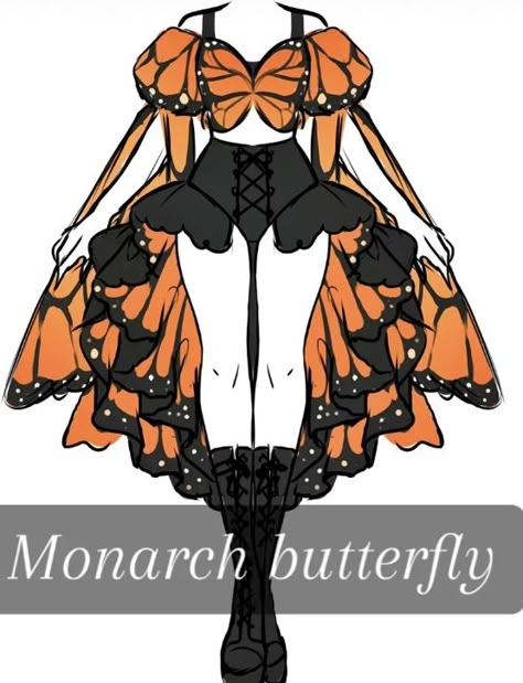 Monarch Butterfly Outfit, Art Outfit Ideas, Fae Outfit, Oc Accessories, Dragon Drawings, Cookierun Kingdom, Vestidos Anime, Sew Baby, Art Outfit