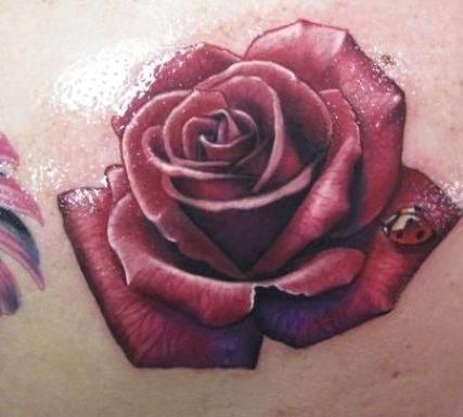 Tattoo Papillon, Rose Tat, Tatoo 3d, Skull Tattoo Flowers, Ladybug Tattoo, Flowers Tattoos, Rose Tattoo On Arm, Realistic Rose Tattoo, Paradise Tattoo