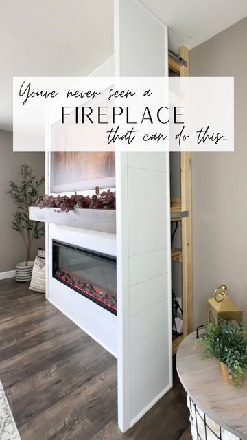 Fireplace Tv Wall Ideas, Diy Fireplace Tv Wall, Diy Electric Fireplace, Whimsigoth Style, Tv Wall Ideas, Storage Fireplace, Cozy Diy, Built In Electric Fireplace, Electric Fireplace Wall