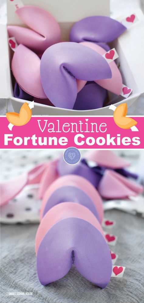 Valentine Fortune Cookies, Fortune Cookies Diy, Keto Valentines, Cookies Valentines, Quotes Valentines Day, Valentines Recipes Desserts, Smart School House, Easy Candy, Valentine's Day Celebration