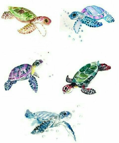 S Watercolor Sea Turtle Tattoo, Tattoo Mural, Watercolor Sea Turtle, Orca Tattoo, Sea Turtle Tattoo, Tattoo Diy, Tattoo Watercolor, Turtle Watercolor, Kunst Tattoos