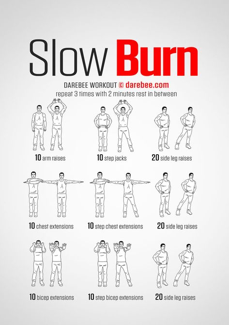 Slow Burn Workout Slow Burn Workout Exercise, Far Burn Workout, Slow Workout, Slow Weighted Workout, Workouts Burn Calories, Burn Bootcamp Workouts, Workout To Burn Off The Crazy, Hero Workouts, Burn Workout