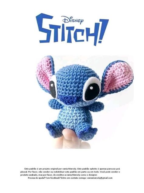 Crochet Stitch Disney, Stitch Amigurumi Free Pattern, Stitch Crochet Pattern, Cat Patterns, Mini Crochet, Stitch Crochet, Crochet Stitch, Amigurumi Free, Free Crochet Patterns