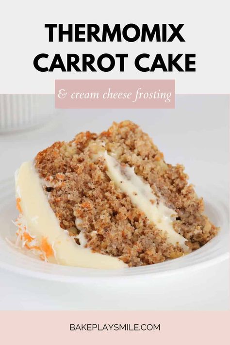 Thermomix Cake Recipes, Thermomix Carrot Cake, Tm6 Recipes, Thermomix Recipes Dinner, Thermomix Cakes, Carrot Cake Frosting, Thermomix Recipes Healthy, Tiny Chef, Bake Sale Treats