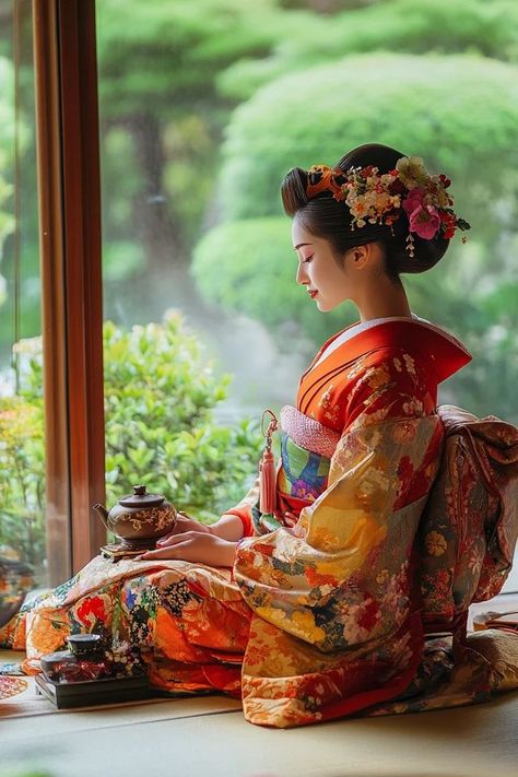 "Immerse yourself in Japanese culture by participating in a Traditional Tea Ceremony! 🍵🇯🇵 #JapaneseTeaCeremony #CulturalExperience #TravelJapan" Geisha Tea Ceremony, Traditional Japanese Tea Ceremony, Reluctant Bride, Japanese Bride, Traditional Tea, Vampire Romances, Japanese Tea Ceremony, 10 Year Anniversary, Cultural Experience