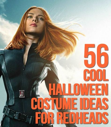 55 Cool Halloween Costume Ideas For Redheads - Scarlett Johansson is only one! Halloween Costumes Strawberry Blonde Hair, Read Head Halloween Costumes, Womens Halloween Costume Ideas Red Hair, Red Head Costumes Ideas, Couple Costume Red Hair, Costumes With Red Hair Halloween, Redhead Characters Costumes, Auburn Hair Halloween Costumes, Red Headed Costume Ideas