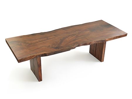 Solid Walnut Slab Dining Table - Live Edge Top - Rotsen 08 Modern Live Edge Dining Table, Walnut Wood Furniture, Wood Slab Dining Table, Dining Table Live Edge, Live Edge Wood Table, Wooden Dining Table Designs, Iron Table Legs, Modern Wood Furniture, Wood Slab Table