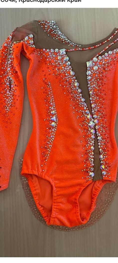 Aerobic Gymnastics Leotards, Orange Leotard, Aerobic Outfits, Acro Leotards, Rhythmic Gymnastics Costumes, Red Leotard, Leotards Gymnastics Rhythmic, Twirling Costumes, Gymnastics Suits