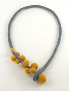 Så snyggt! Tovad Ull, Felt Necklace, Felt Jewelry, Wet Felt, Fiber Jewelry, Fabric Necklace, Jewelry By Material, Textile Jewelry, A Necklace