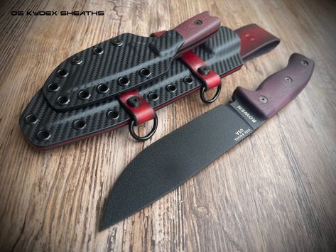 ESEE 6 Hybrid Kydex Sheath wrapped with leather by OS Kydex Sheaths - #oskydex - Professional Kydex sheaths for Outdoor, Bushcraft, Survival and Tactical - Handcrafted in Germany Esee Izula, Diy Knife, Kydex Sheath, Home Protection, Red Canvas, Knife Sheath, Kydex, Carbon Black, Leather Sheath