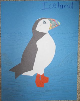 Puffin Art Project For Kids, Iceland Crafts, Puffin Craft, Iceland Puffins, Polar Animals Preschool, Daycare Lesson Plans, Prek Crafts, Polar Animals, Learning Journey