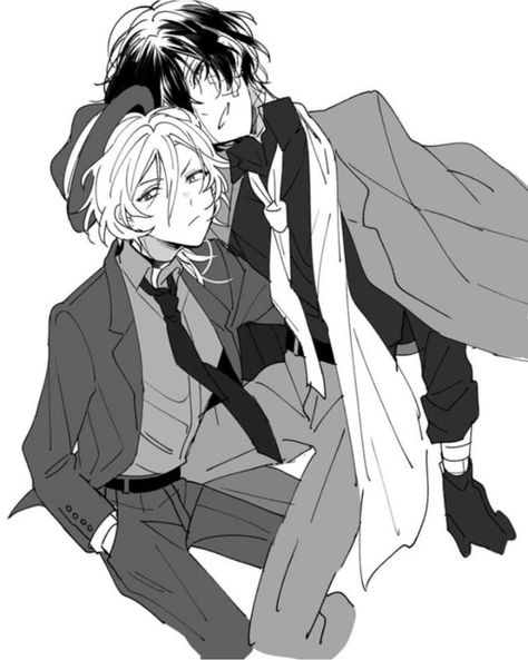 Soukoku Black And White, Soukoku 15 Manga, Soukoku Comic Cute, Soukoku 13+, Soukoku Memes Funny, Chuuya Nakahara, Dazai Osamu, Dog Wallpaper, Bongou Stray Dogs