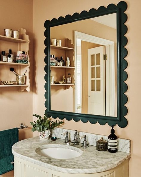 We are loving the scallop decor trend and I'm sharing our favorite scalloped mirrors! Over 23 options you will absolutely love. Grand Millennial, Coastal Decor, Coastal Grandmother, Mirrors Grand Millennial Coastal, Bathroom Designs 2023, Scallop Mirror, Scalloped Mirror, Grand Millennial, Coastal Grandmother, Bathroom Designs, Beautiful Bathrooms, House Inspo