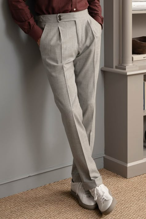 Trousers - Pini Parma Pini Parma Trousers, Grey Formal Pants Outfit Men, Daper Man, Formal Pants For Men, Trouser Pants Outfits, Mens Trousers Formal, Grey Flannel Trousers, Pini Parma, Men Pants Pattern