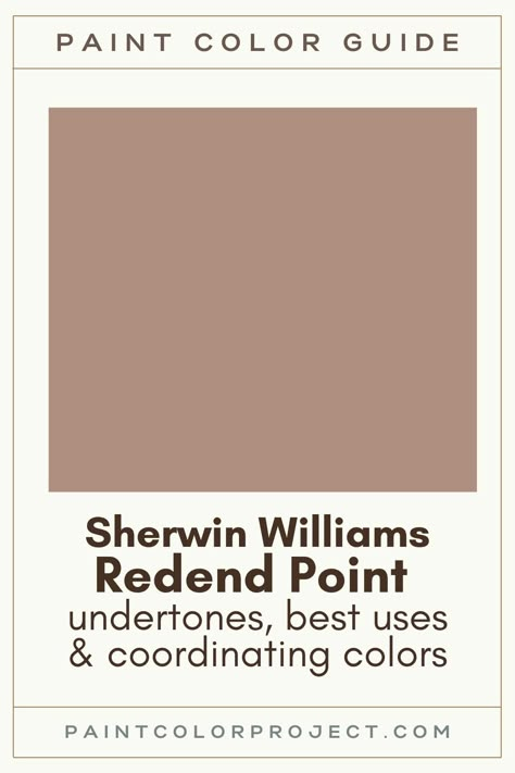 Sherwin Williams Redend Point Paint Color guide Redpoint Sherwin Williams, Copper Pot Sherwin Williams, Rendent Point Sherwin Williams, Redend Point Paint Color, Sw Redend Point Bedroom, Sherman Williams Redend Point, Sherwin Williams Vintage Gold, Redend Point Color Sherwin Williams Bedroom, Sherwin Williams Reddened Point