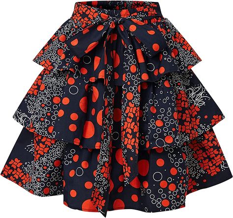 Amazon.com: Women African Print Skirt Dutch Ankara Tradition Wax Patchwork Skirts Full Circle Skirt with Adjustable Strap (A4, Large) : Clothing, Shoes & Jewelry Chitenge Skirts High Waist, African Dresses Modern For Teens, African Print Skirt Outfits, Patchwork Skirts, Ankara Skirt Styles, African Skirt, Ankara Skirts, Traditional Skirts, African Traditional Wear