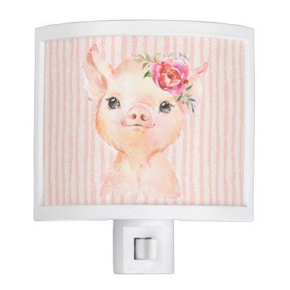 Farm Girl Nursery, Pink Farm Nursery, Pig Themed Bedroom, River Bedroom, The Pig Bedroom, Pink Pig Nursery, Small Room Girl, Room Girl, Pink Lamp