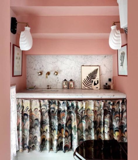 Sink Trends, Marbleized Paper, Beata Heuman, Sink Skirt, Wit And Delight, Big Design, Low Cabinet, Design Textile, Stylish Bathroom