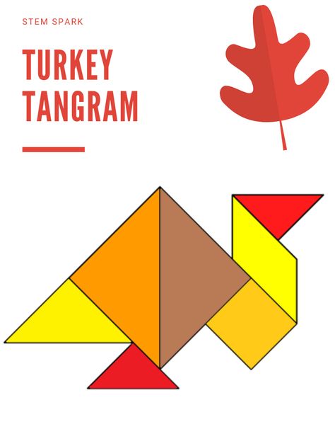 Free Turkey Tangram for Thanksgiving! Thanksgiving Stem Activities, Fall Stem Activities, Thanksgiving Stem, Activities Board, Tangram Patterns, Us Thanksgiving, Thanksgiving Lessons, Stem Experiments, Thanksgiving Kindergarten