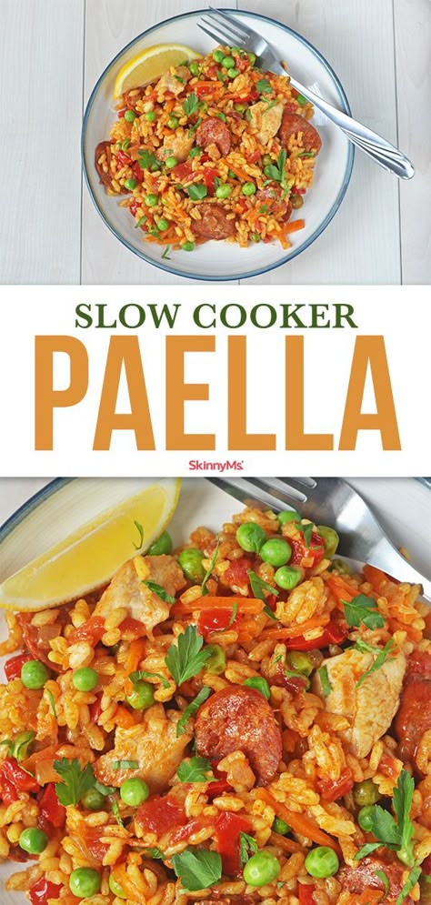 Traditional Paella, Meals Crockpot, Beef Crockpot, Vegetarian Crockpot Recipes, Paella Recipe, Recipes Beef, Healthy Slow Cooker, Slow Cooker Recipes Healthy, Best Slow Cooker